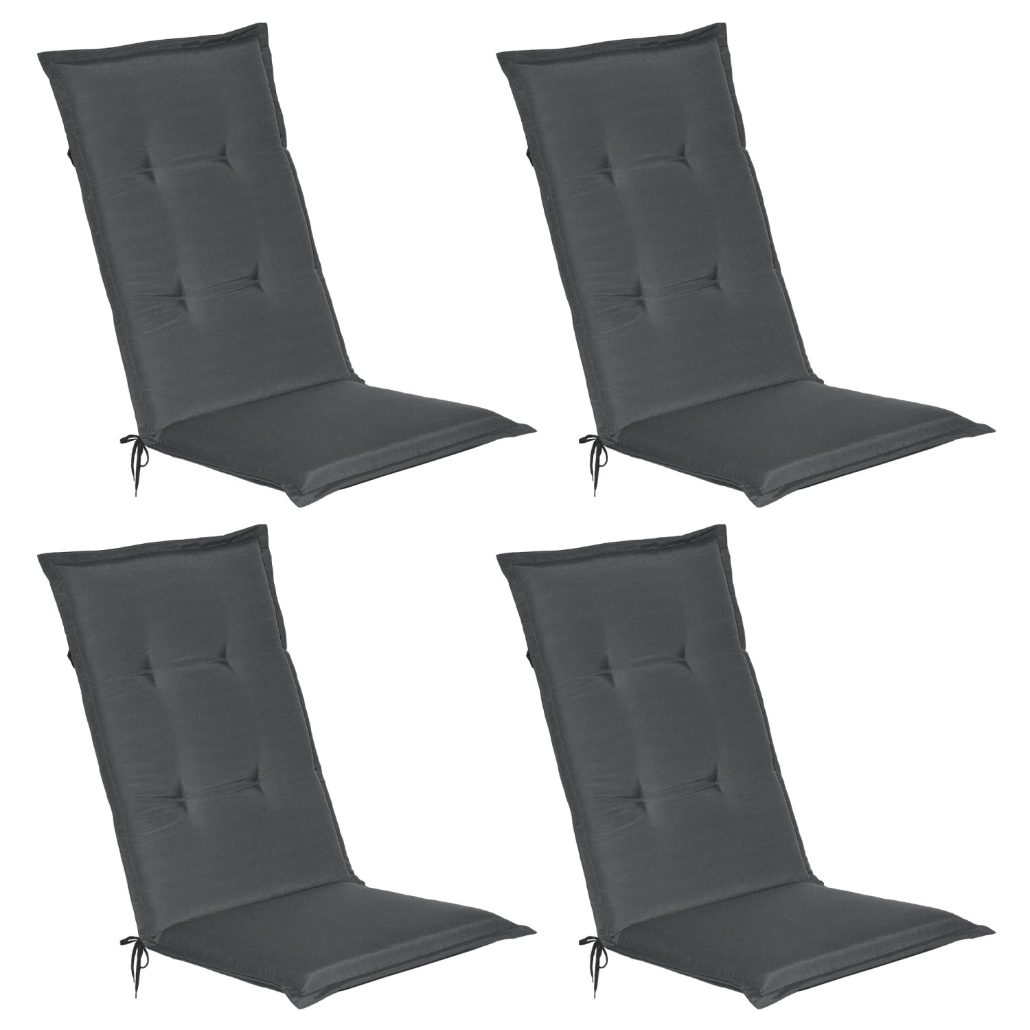 Beautissu Loft HL Hochlehner 120x50x6cm Graphitgrau 4tlg