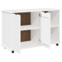 vidaXL Rollschrank Mit Rad Weiß 100 x 39 x 65,5 cm Massivholz Kiefer 42028385_4