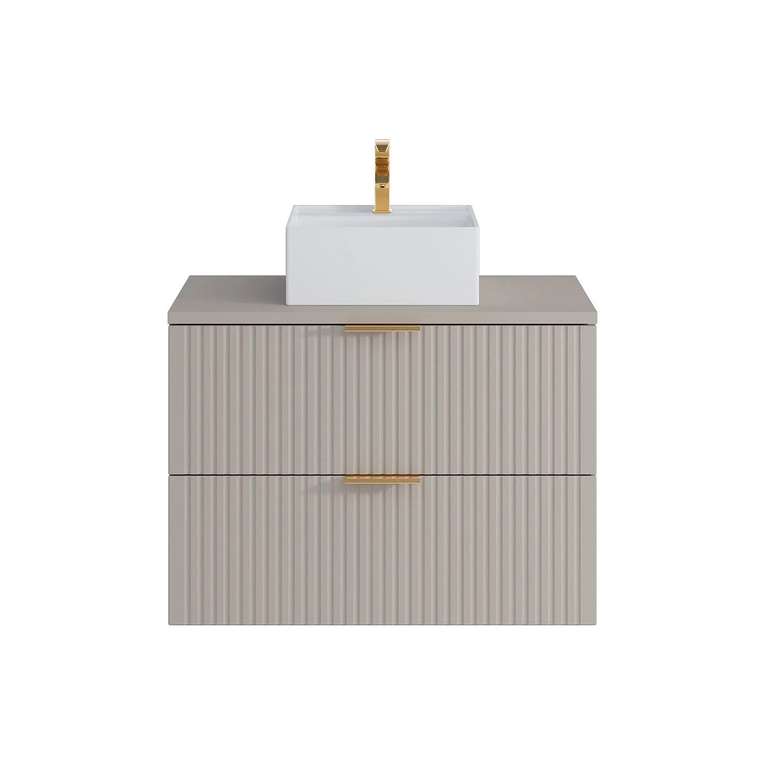 Vente-unique Einzelwaschtisch Zevara Beige 80 cm