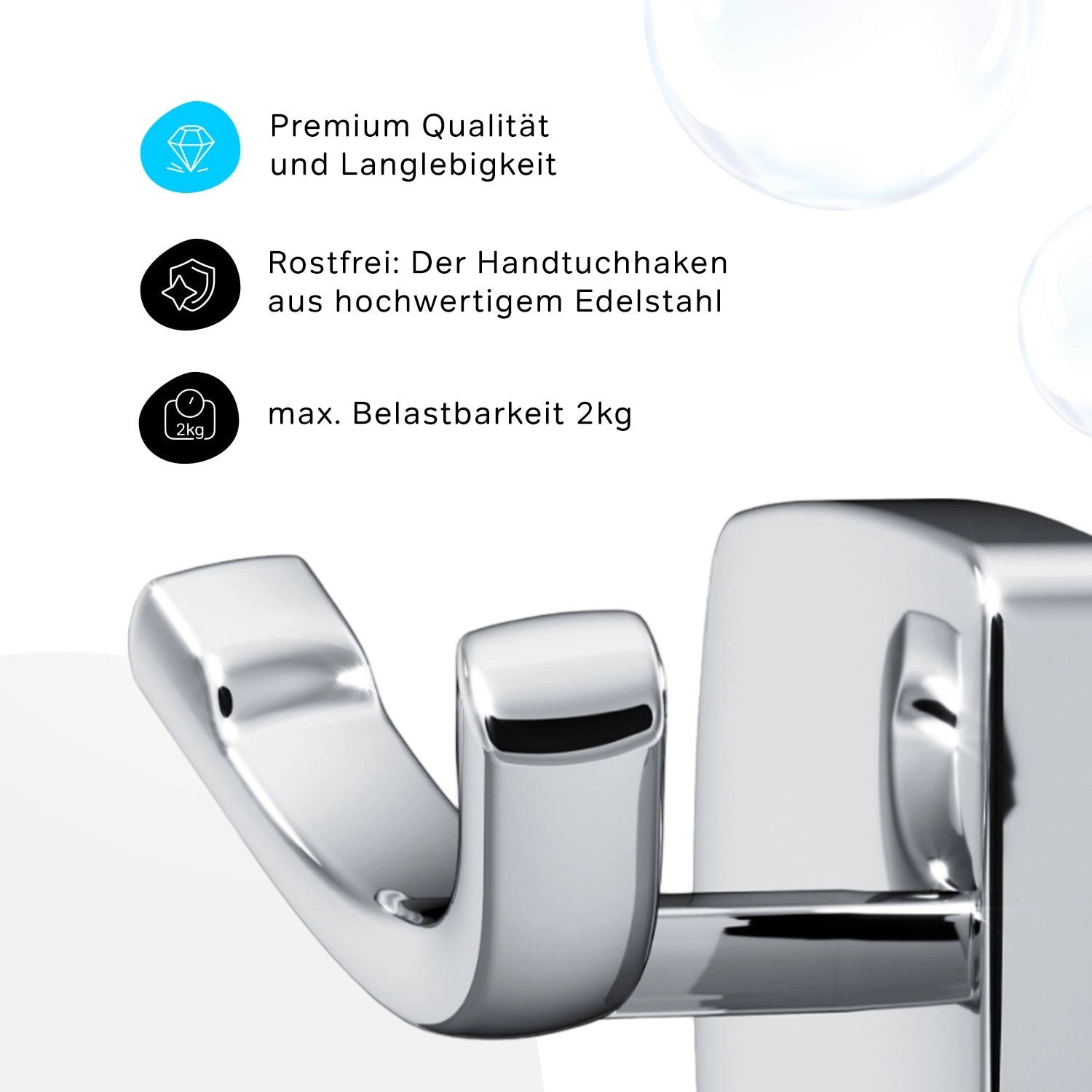 AM.PM Handtuchhaken Gem Chrom, Bad-Accessoire aus Edelstahl.