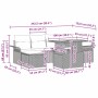 Beiges 7-teiliges vidaXL Garten-Sofa-Set aus Polyrattan mit Tisch und Stauraum.