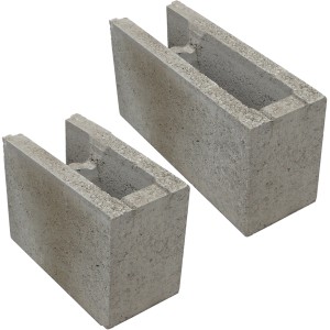 Schalungs-Randstein Set, grau, 2-teilig, für Mauern, Stützwände und Fundamente.