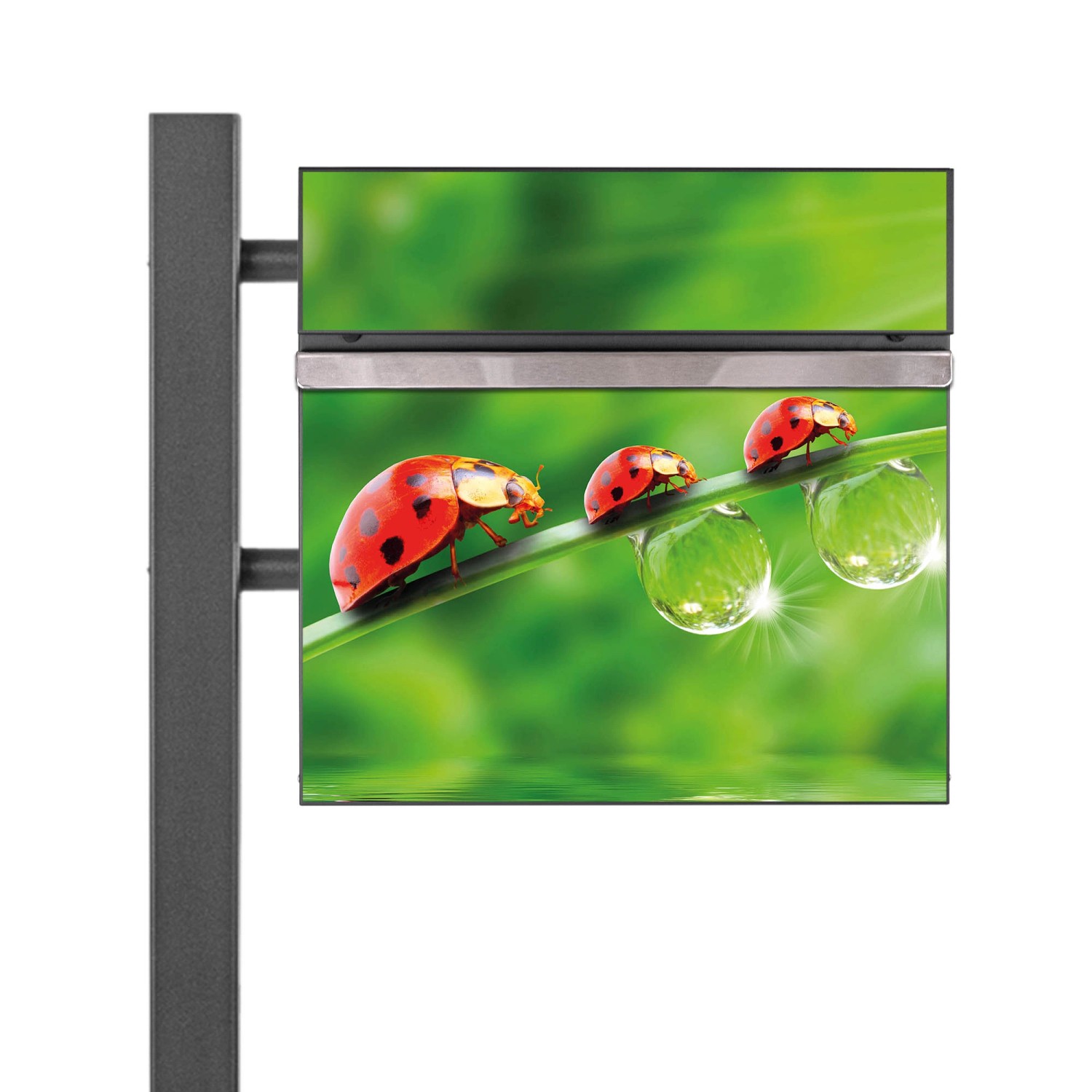 Banjado Standbriefkasten Anthrazit 45x120x16.5cm Groß Inkl. Montagematerial günstig online kaufen