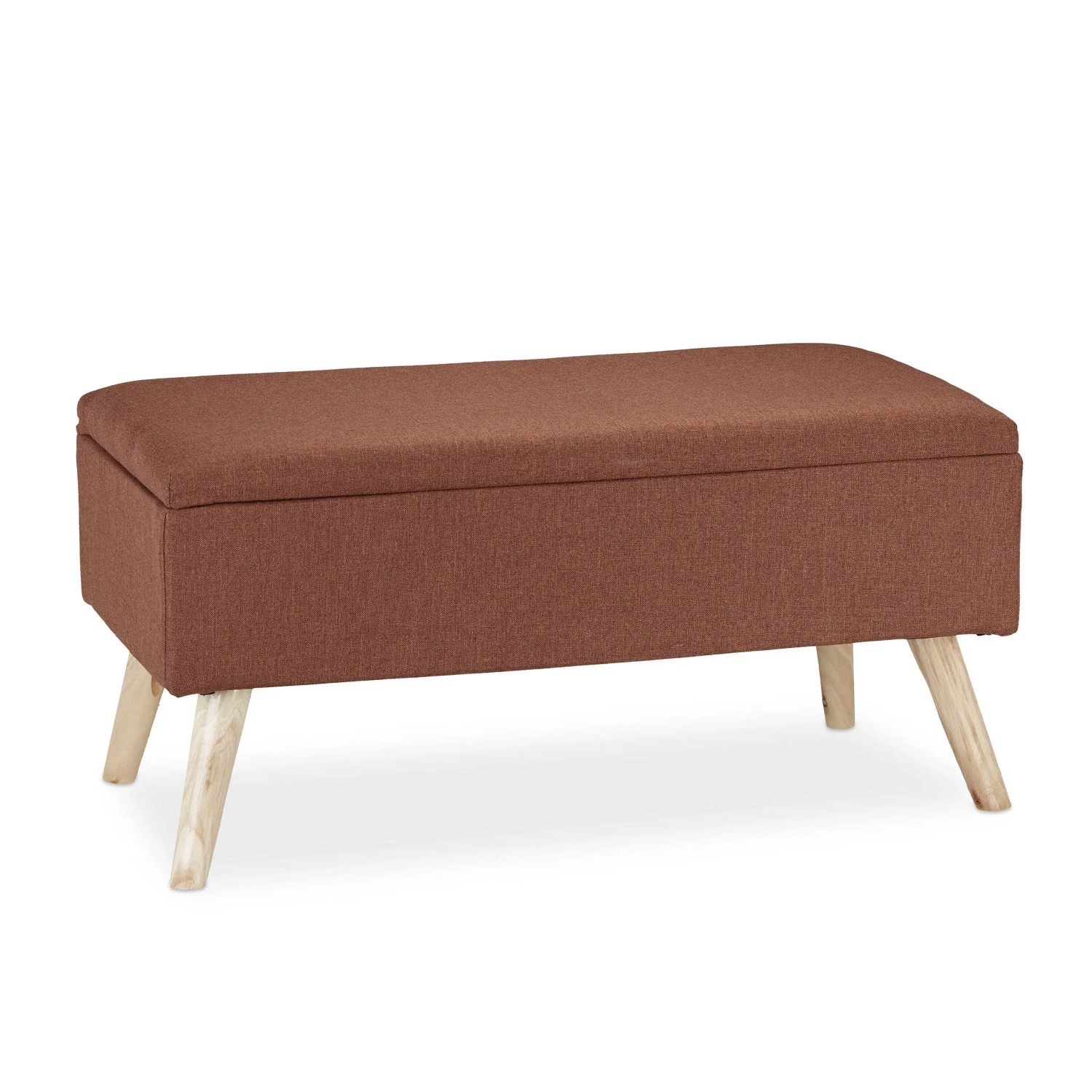 Relaxdays Sitzbank Stoff Braun mit Stauraum 39,5 cm x 79,5 cm x 39,5 cm 11,6 kg