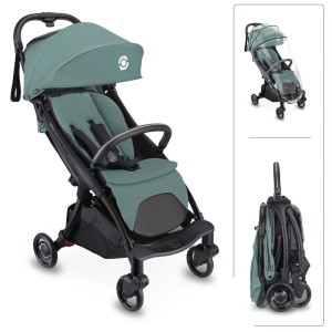 Globber Stroll Lite Buggy für Baby und Kleinkind 1-Hand-Falt-Automatik Leichtgewicht 5/6 Zoll Bereifung Türkis
