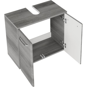 Pelipal Waschbeckenunterschrank Quickset 328, Graphit, 60 cm breit, mit zwei offenen Türen.