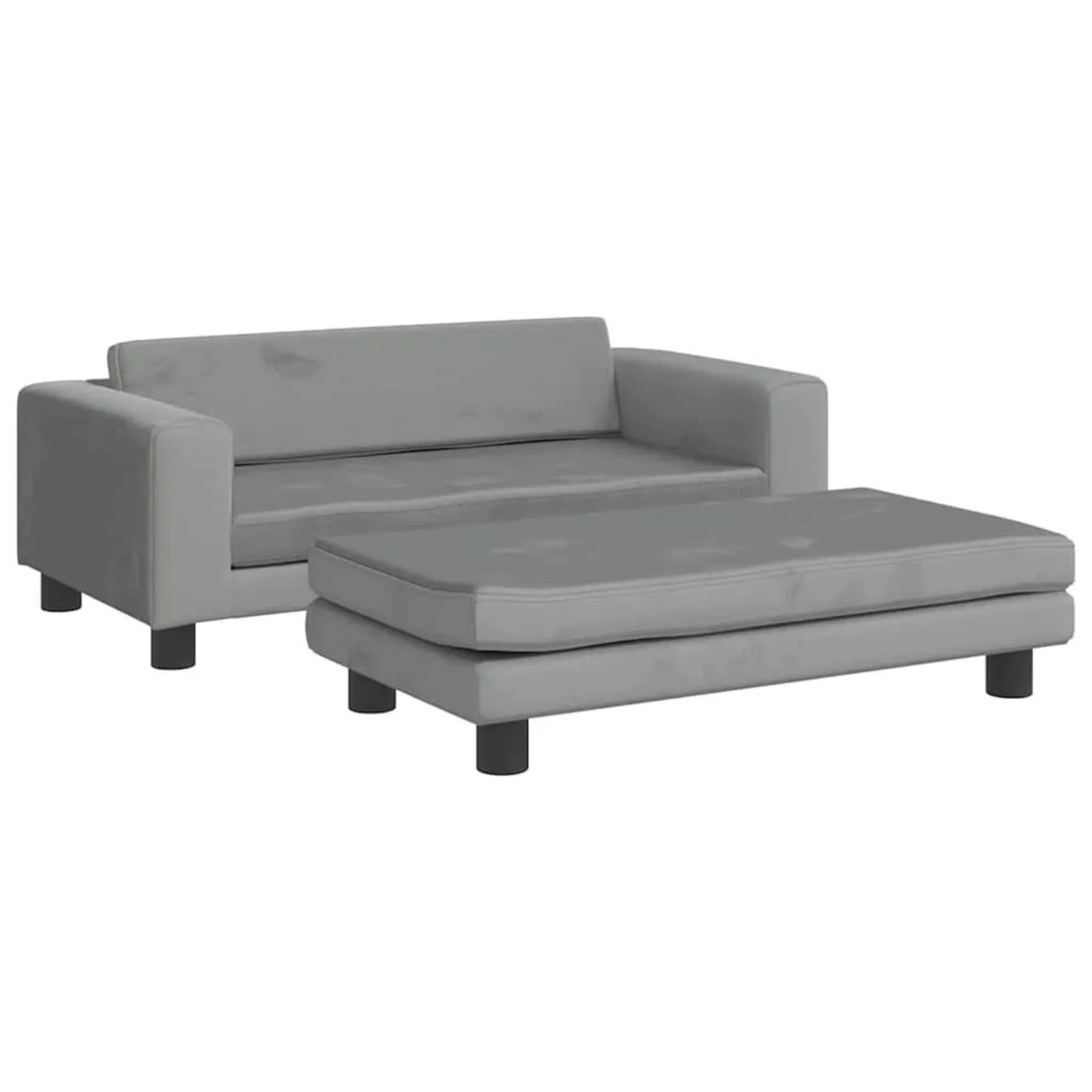 vidaXL Hundebett mit Verlängerung Hellgrau 100x50x30 cm Samt 172020