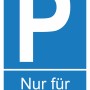 Blaues Parken Nur für Kunden Schild, 25x15 cm, mit weißem P und Schriftzug.