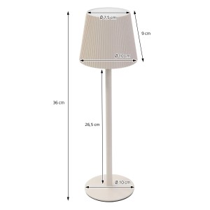 ML-Design LED Tischlampe Kabellos mit Touch Creme Ø10x36 cm Dimmbar