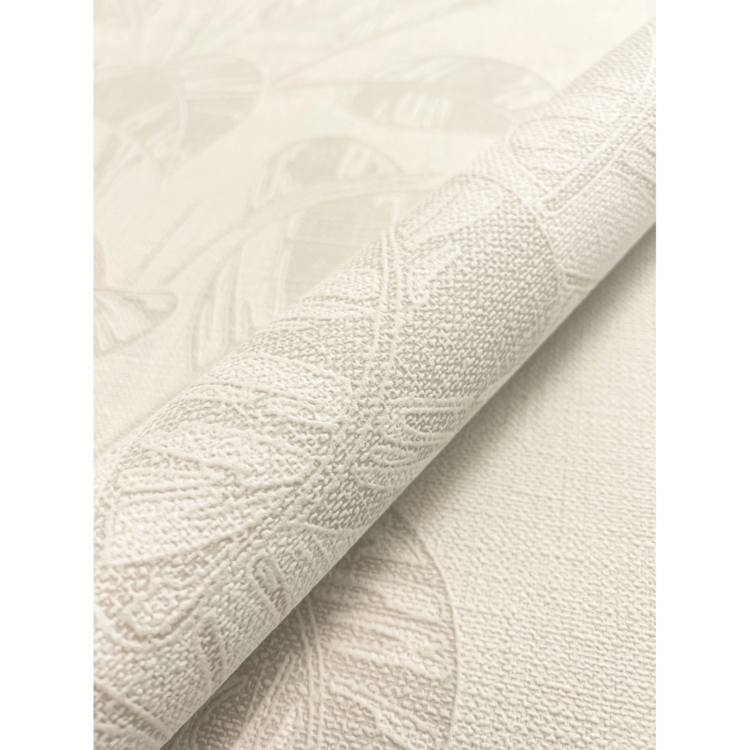 Newroom Vliestapete Bivona Creme Blätter Natur Strukturiert FSC® günstig online kaufen