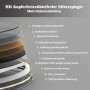 Schichtenaufbau des Aica Sanitär Spiegels 60 cm mit LED-Beleuchtung und Aluminiumrahmen.