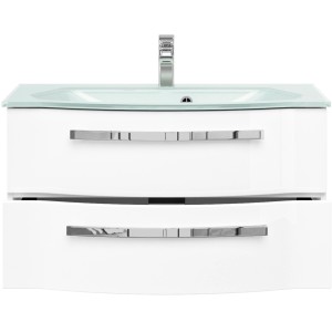 Pelipal Waschtisch Serie 4005, 92 cm, Polarweiß mit Softclose und zwei Schubladen.