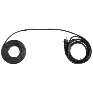 Sarei Dachrinnenheizung, 10 m, mit Stecker und Thermostat, aufgerollt.