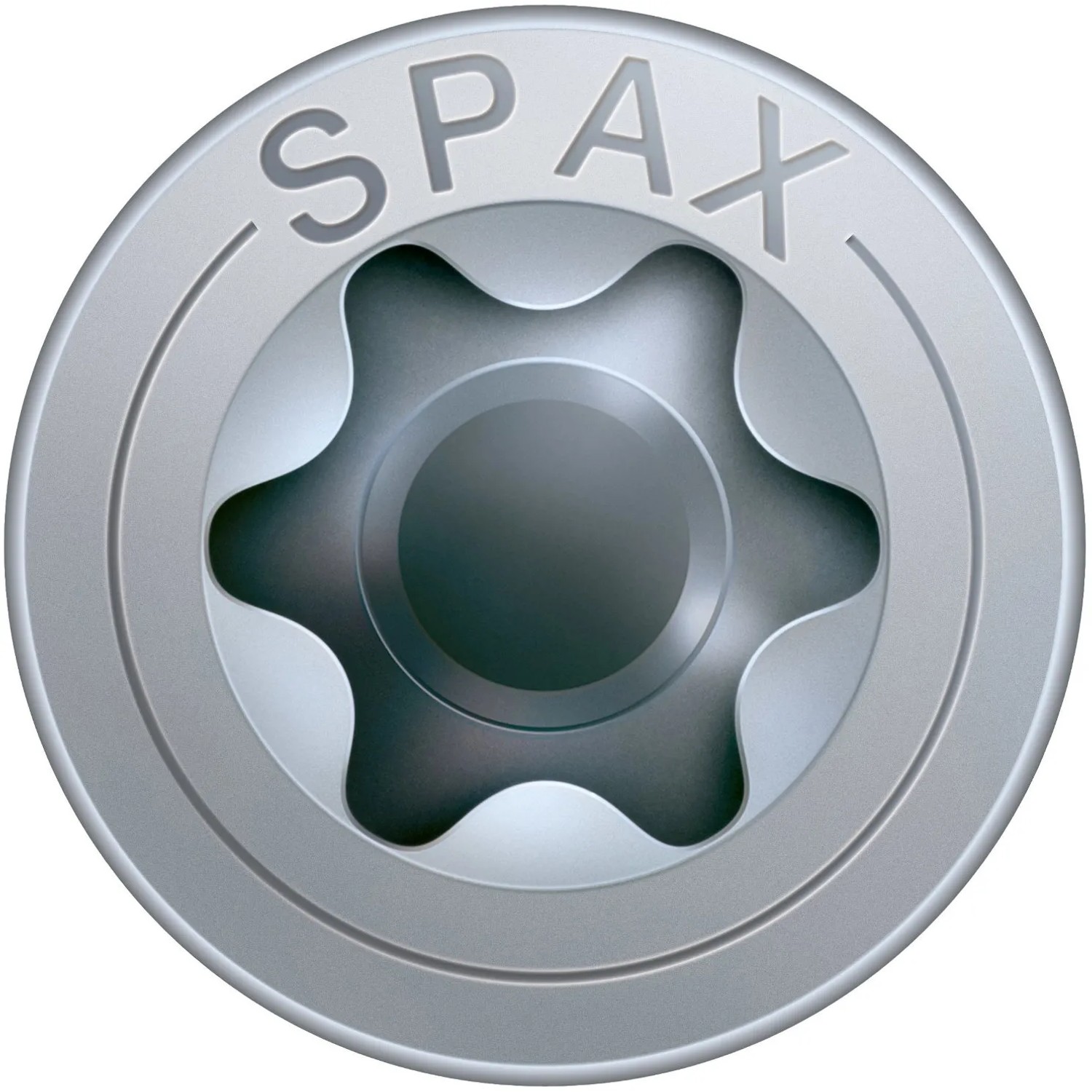 Detailaufnahme: Spax Universalschraube Senkkopf mit T-Star plus Antrieb.