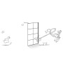 Illustration einer schwarzen Walk-In Dusche baliv DUK-120.131 mit Stabilisationsbügel.