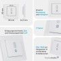 Weißer Homematic IP Bewegungsmelder für 55er Rahmen. Erkennt Bewegung und Helligkeit, mit 2 Tasten. Hausautomation.