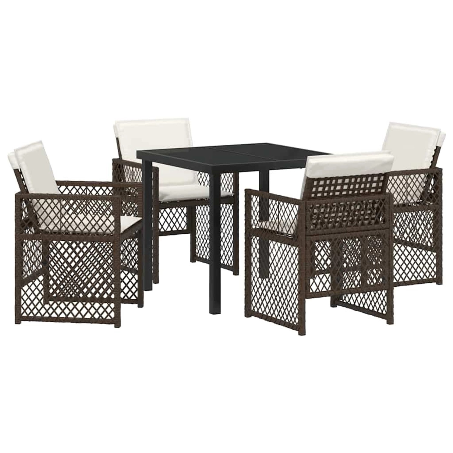 vidaXL Garten Essgruppe 5-Tlg Braun Poly Rattan 3380629 günstig online kaufen