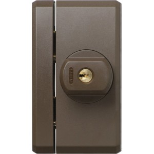 Braunes Abus Fensterschloss FTS96 AL0089 für erhöhte Sicherheit.