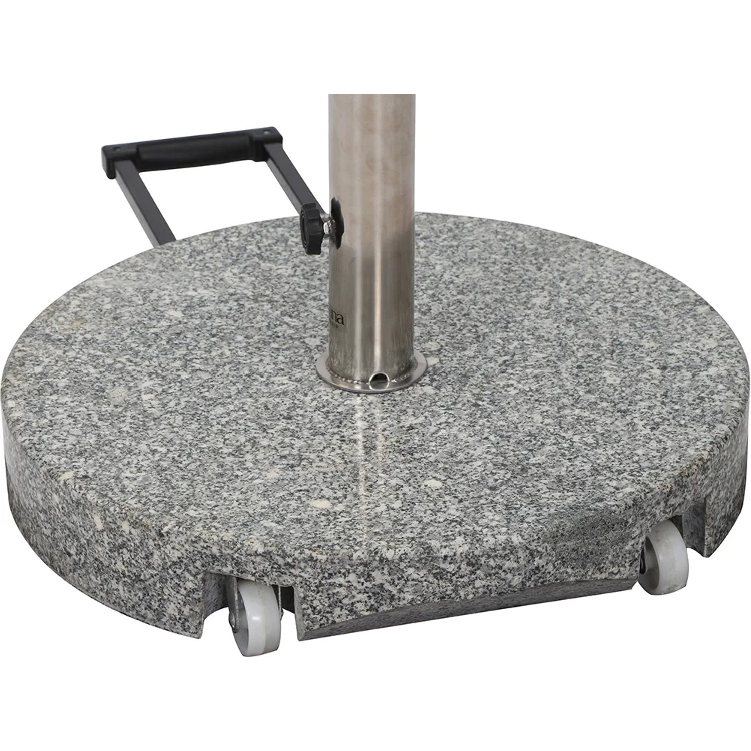 Siena Garden Schirmständer Granit Grau, 40 kg, mit Edelstahlrohr und Rollen.