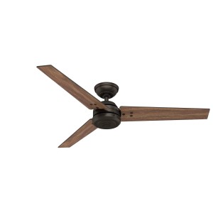 HUNTER FANS Deckenventilator Protos Bronze, 132 cm, mit Holzflügeln und Wandschalter.