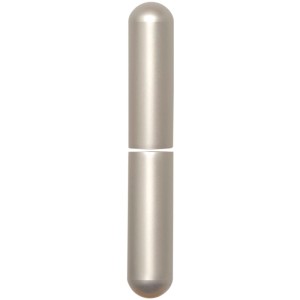 Zwei matte, vernickelte Aluminium-Zierhülsen für Einbohrbänder, ø 20mm, 112mm hoch, mit runden Enden.