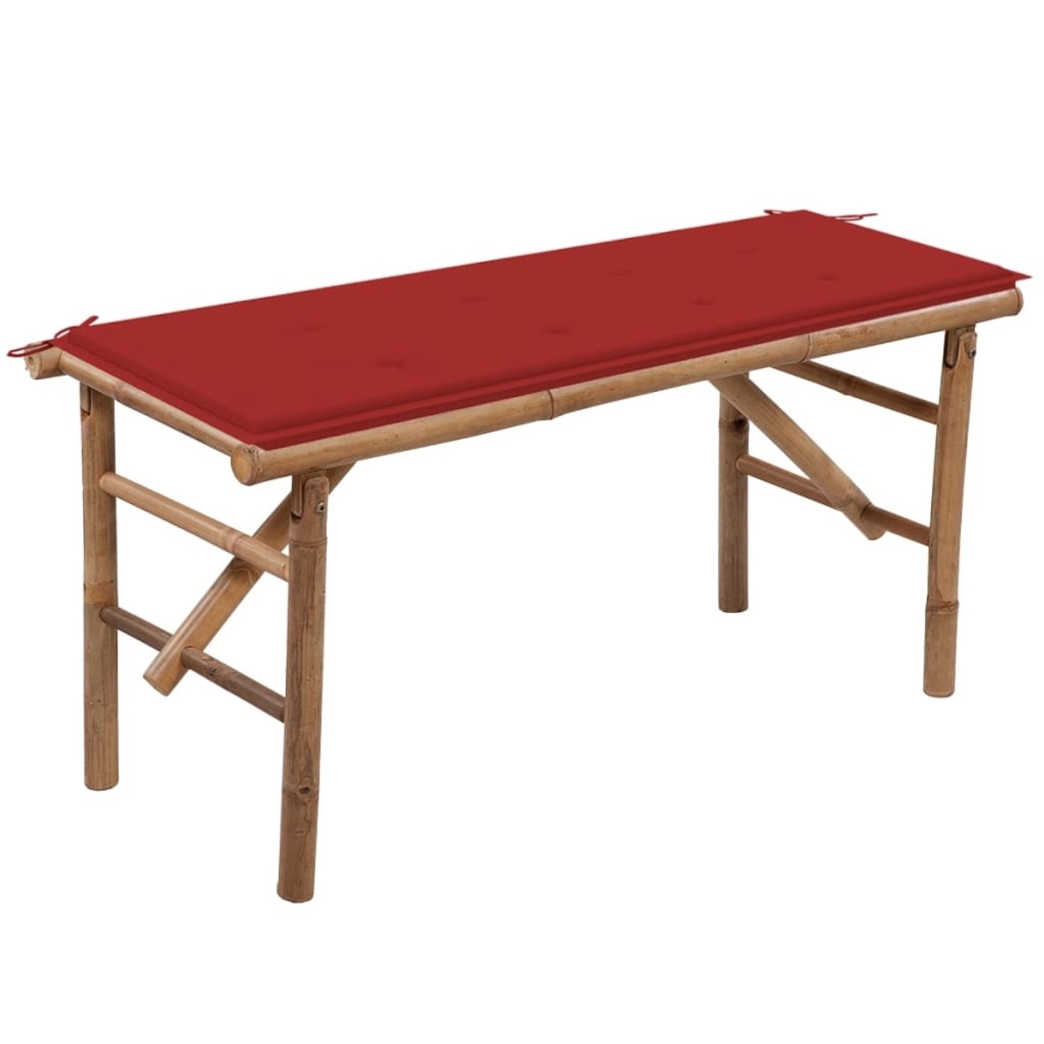 furnicato Klappbare Gartenbank mit Auflage 118 cm Bambus