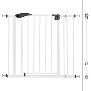 Weißes ECD Germany Türschutzgitter, 85-95cm, ohne Bohren, für Kinder und Haustiere.