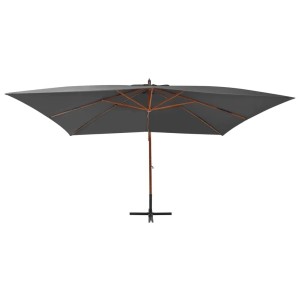 vidaXL Ampelschirm mit Holz-Mast 400x300 cm Anthrazit 44491