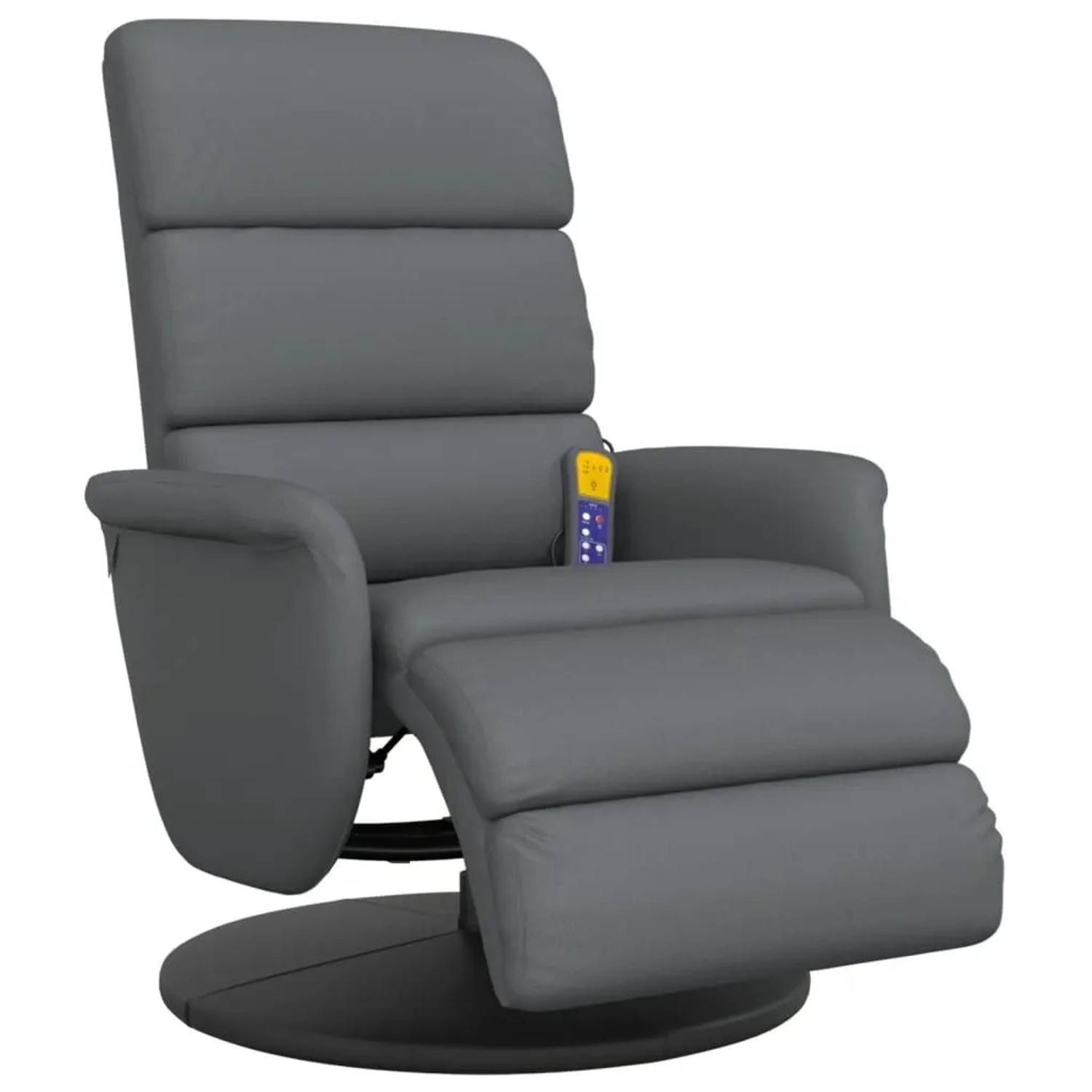 vidaXL Massagesessel mit Fußteil Grau Kunstleder 356727