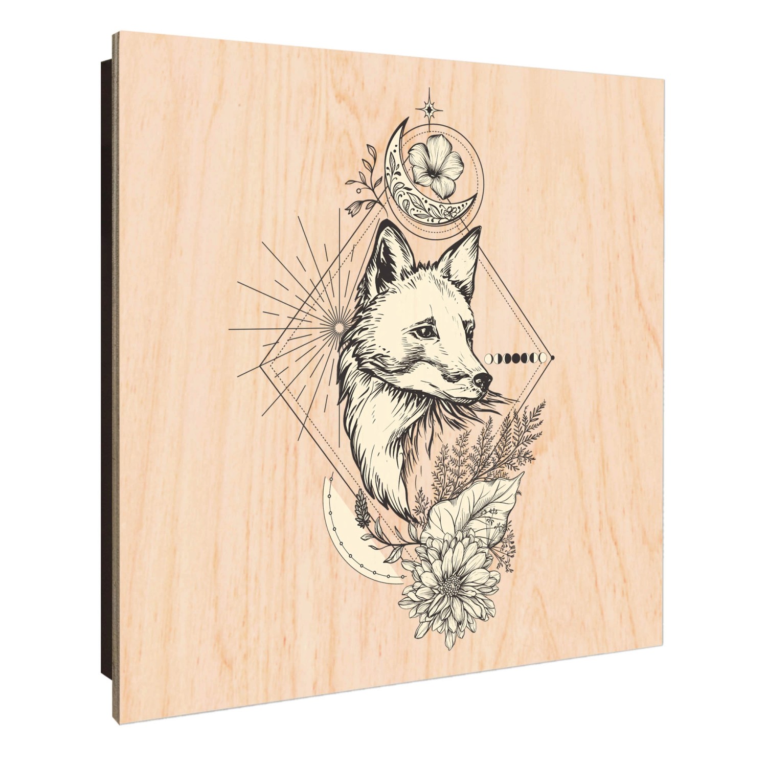 Banjado Großer Schlüsselkasten Holz 30x30cm Schwarz Scharnier Links 50 Hake günstig online kaufen