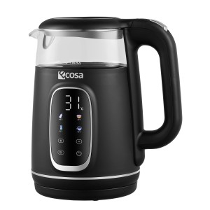 Ecosa Wasserkocher EO-697 mit digitaler Temperaturanzeige, 1,7 Liter, aus Glas und Kunststoff.