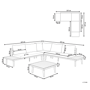Beliani Lounge Set CORATO Cremeweiß