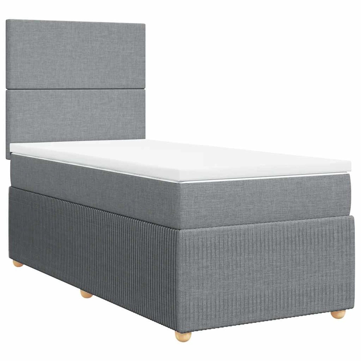 vidaXL Boxspringbett mit Matratze Hellgrau 80x200 cm Stoff 3291876 günstig online kaufen