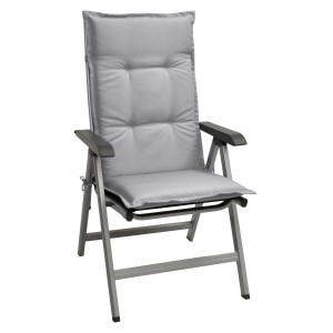 Beautissu Base HL Hochlehner Auflage, 120x50cm, hellgrau, für Gartenstuhl.