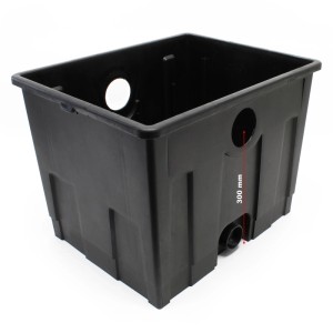 Schwarze Kunststoff-Wanne Stufe 2 für Sunsun CBF-350C Bio Teichfilter. Ersatzteil für optimale Filterleistung im Teich.