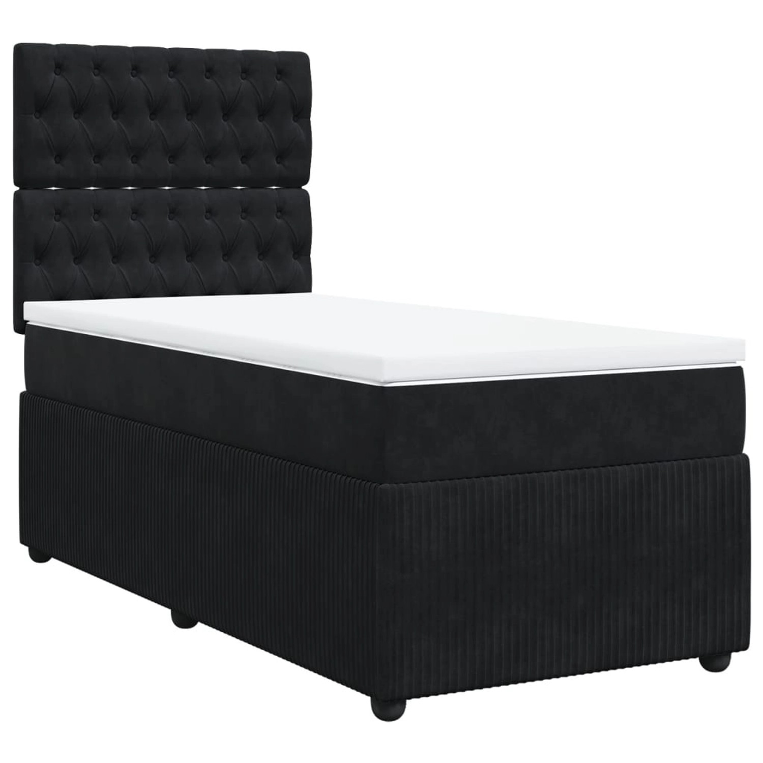 vidaXL Boxspringbett mit Matratze Schwarz 90x190 cm Samt2102684 günstig online kaufen