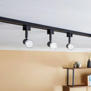 PRIOS Stromschienenleuchte Felipo 9054007 Modern in Schwarz aus Aluminium 3-flammig GU10 Wohnzimmerleuchte