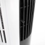 Detailaufnahme: Schwarz-weißer Vasner Turmventilator MilliFan mit Luftfilter und verstellbarer Luftrichtung.