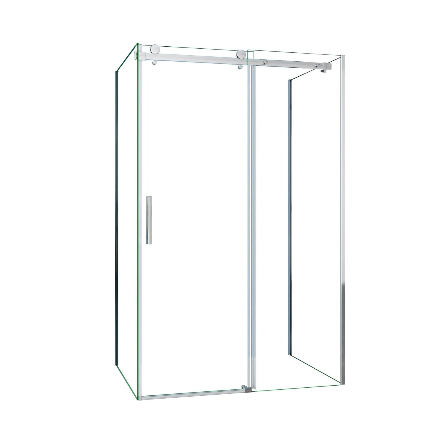 AICA U-Kabine Duschschiebetür mit Schiebetür und Zwei Seitenwänden 160x90x90x195cm 6mm Sicherheitsglas Gleittür Duschabtrennung