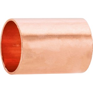 Löt-Muffe aus Kupfer, Durchmesser 15 mm, für die Verbindung von Kupferrohren.