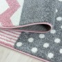 Ayyildiz Kinderteppich Kids 620 Pink (160x230cm) mit Zickzack-, Punkt- und Streifenmuster.