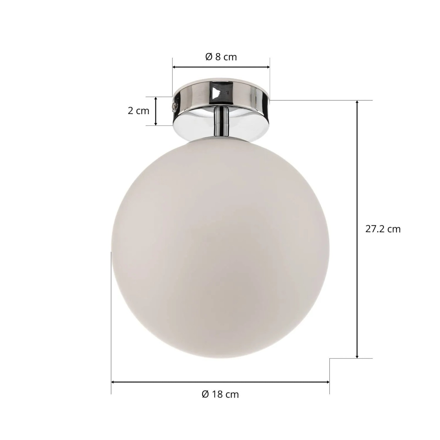 Arcchio LED Deckenleuchte Maviris, Chrom, Kugelform, geeignet für Bad und Feuchträume.