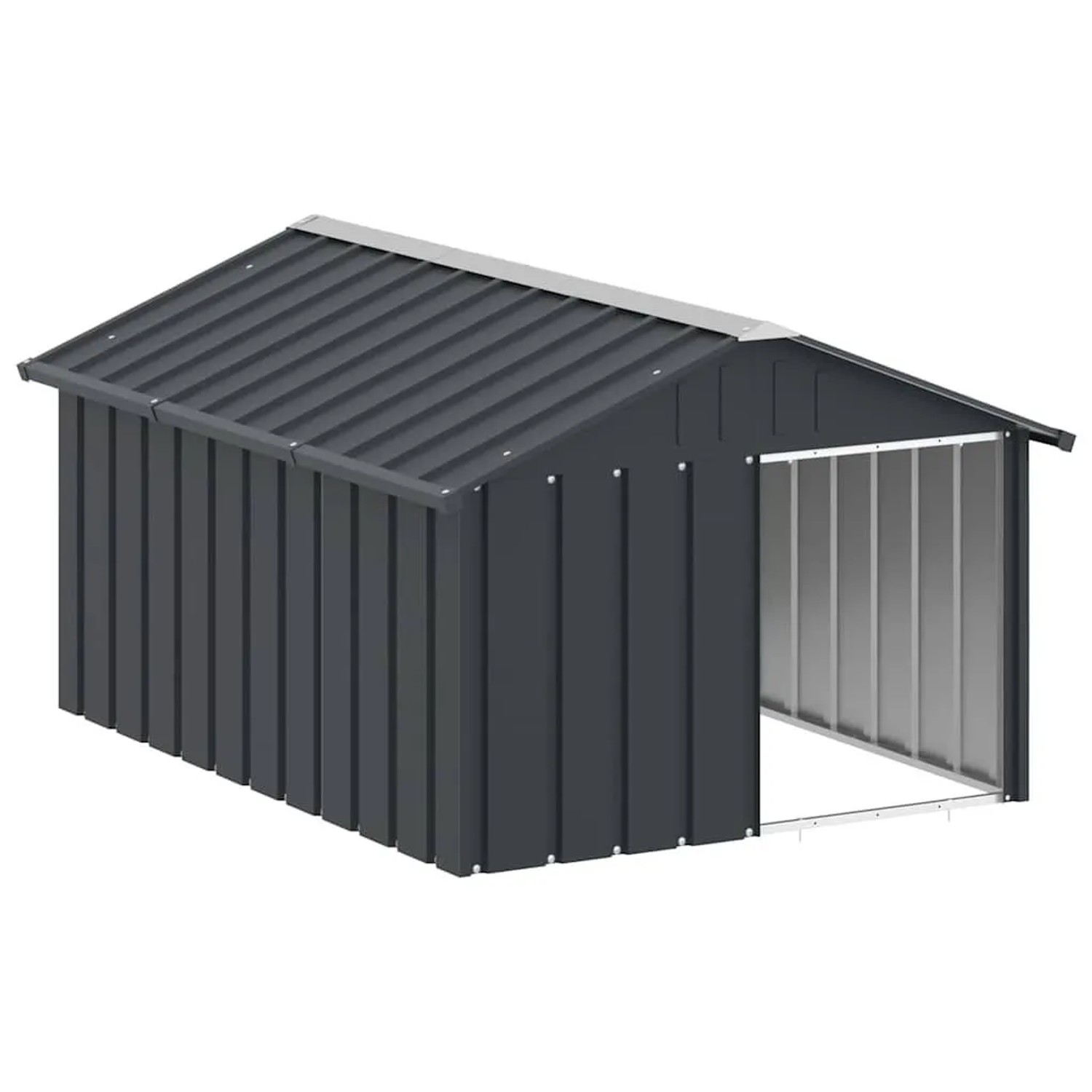 vidaXL Hundehütte Anthrazit 116,5x153x81,5 cm Verzinkter Stahl 171541