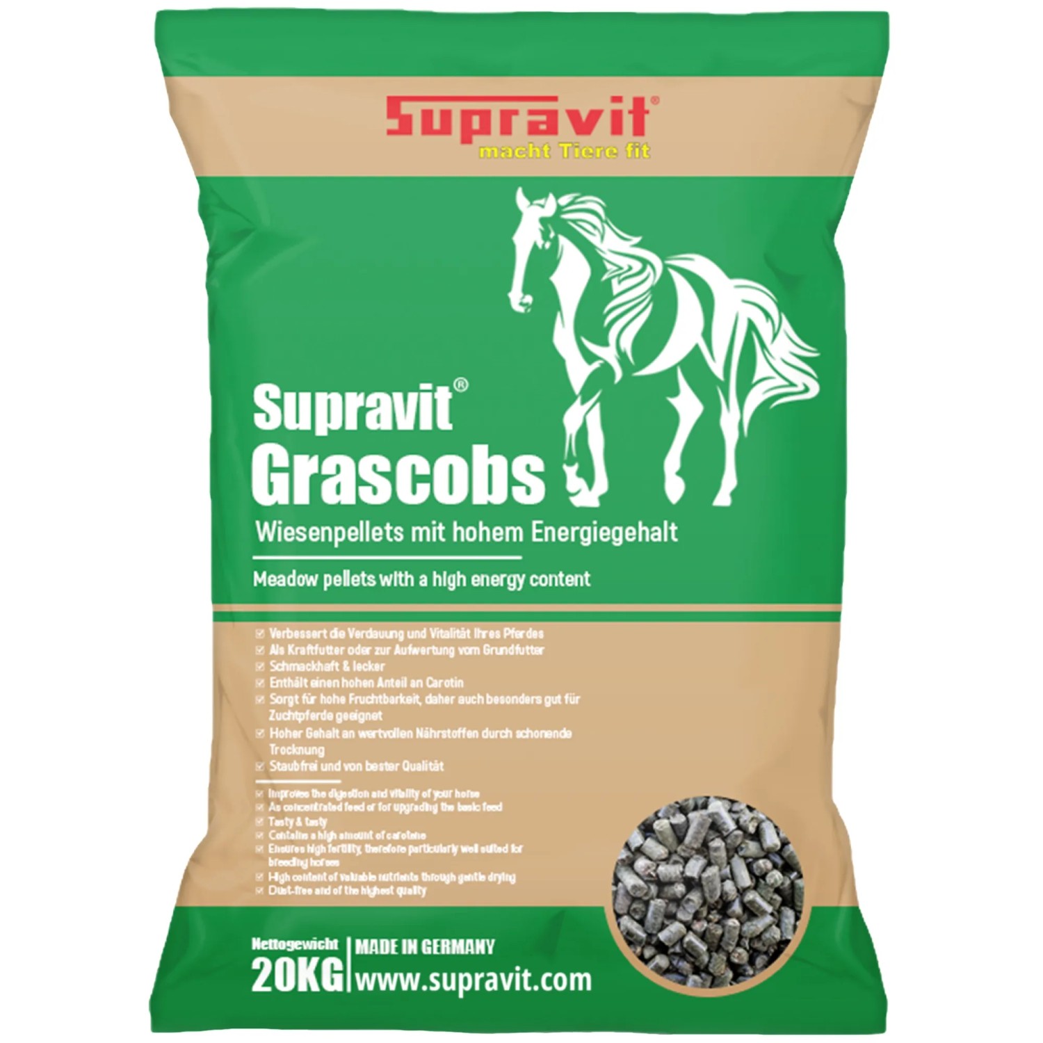 Supravit Grascobs Heupellets für Pferde