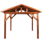 Beliani Pavillon SECCHIA, heller Holzfarbton, graues Metalldach, 350x296x256 cm. Ideal für Garten & Terrasse.