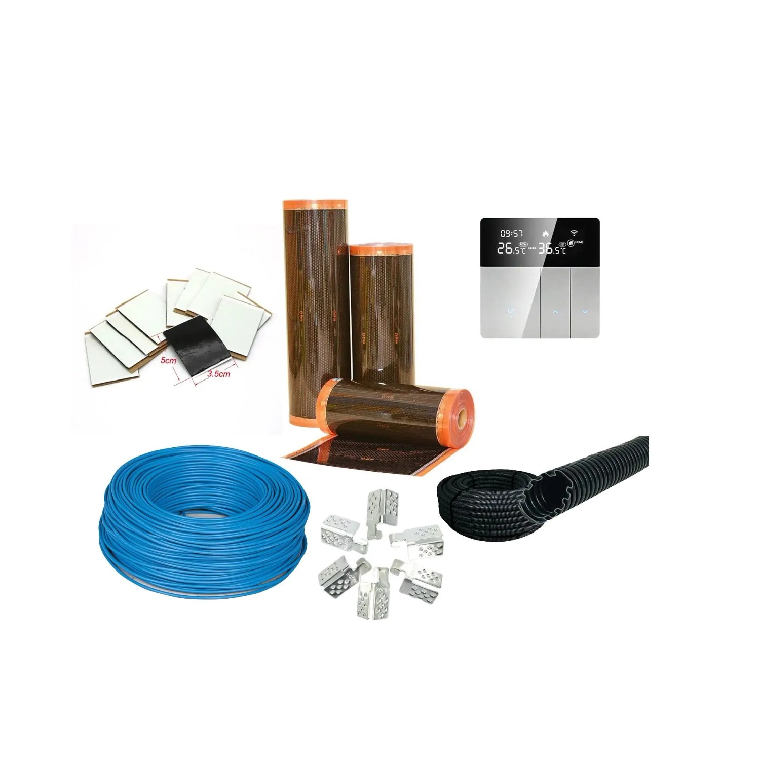 Kaiser Electronics Full Black Graphene Heizfolie PTC Selbstregulierend 80 cm 220-240 W/m²