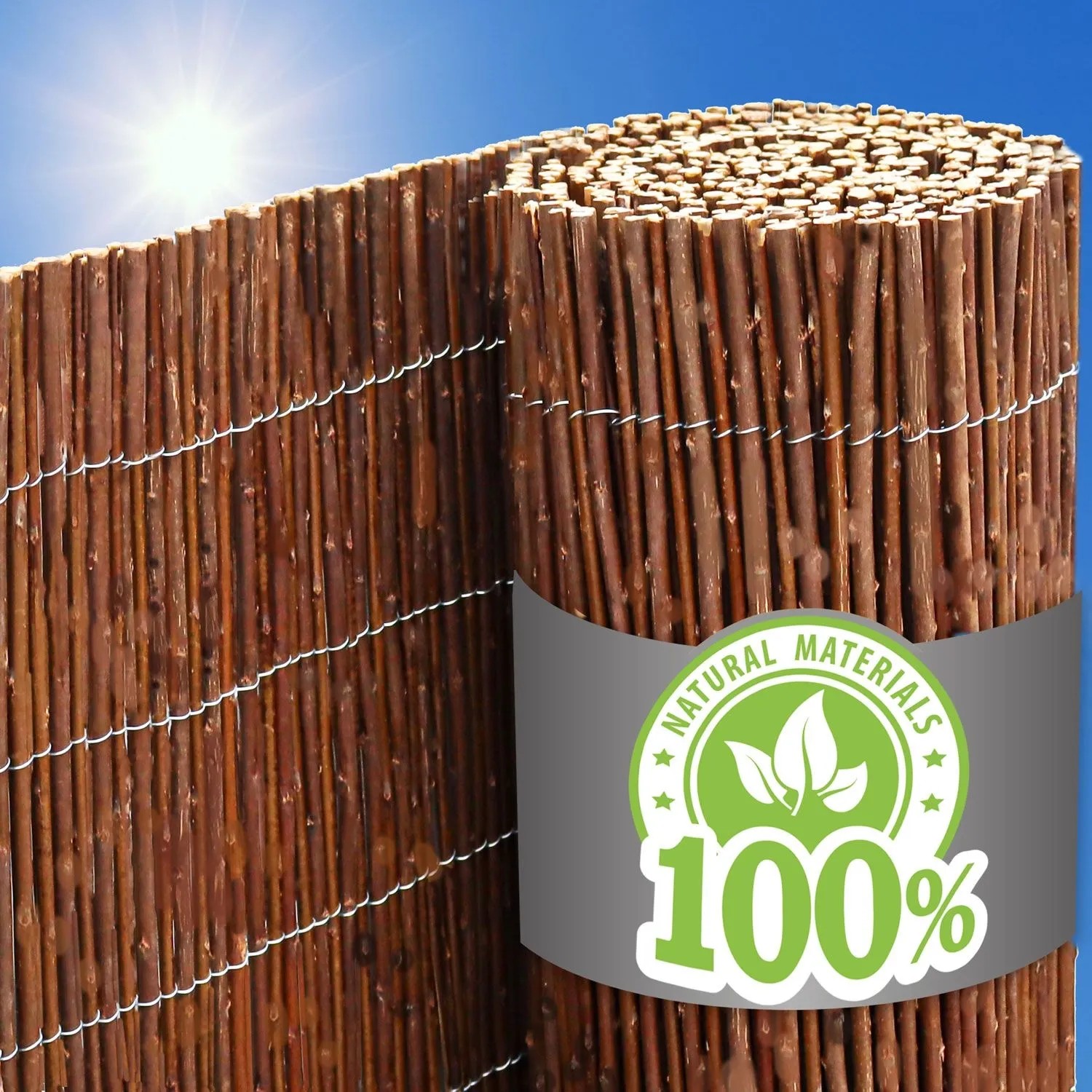 urfence Sichtschutz Weide 100 x 500 cm Braun
