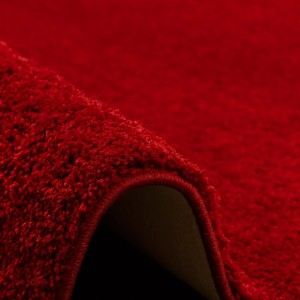 Detailansicht: Weinroter Snapstyle Hochflor Shaggy Teppich Palace, 200x200cm.