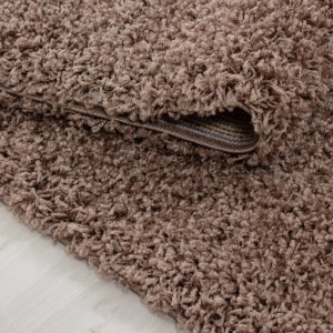 Ayyildiz Hochflorteppich Life 1500 Mokka Ø 80 cm