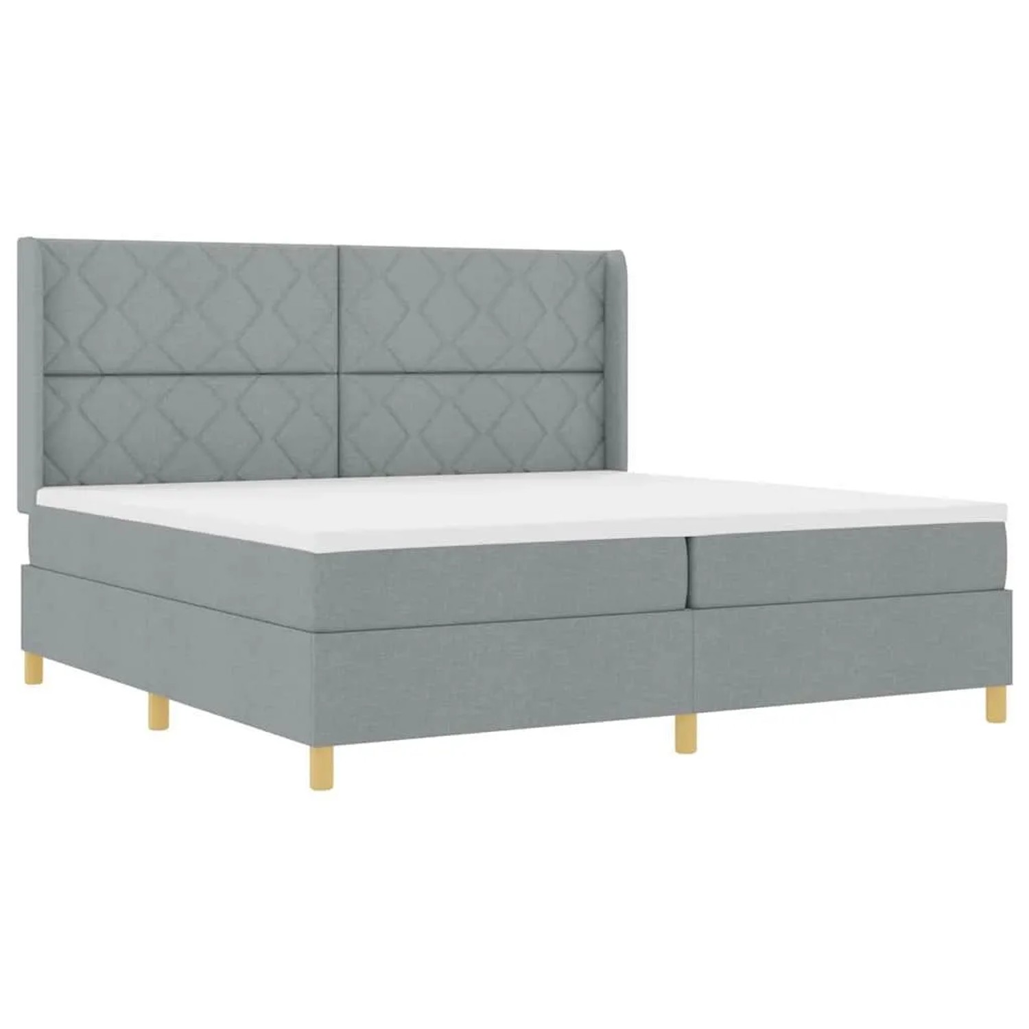 vidaXL Boxspringbett mit Matratze Hellgrau 200 x 200 cm Stoff 3341917 günstig online kaufen